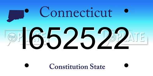 I652522 Connecticut License Plate