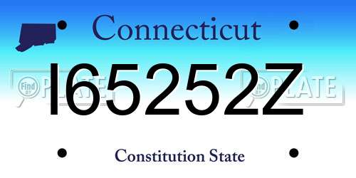 I65252Z Connecticut License Plate