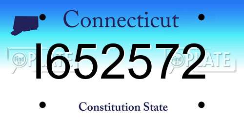 I652572 Connecticut License Plate