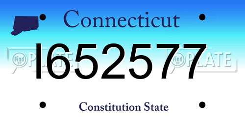 I652577 Connecticut License Plate