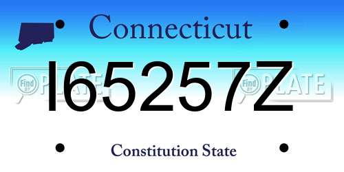 I65257Z Connecticut License Plate