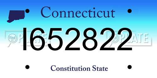 I652822 Connecticut License Plate
