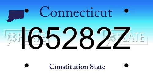 I65282Z Connecticut License Plate