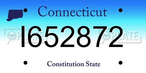 I652872 Connecticut License Plate