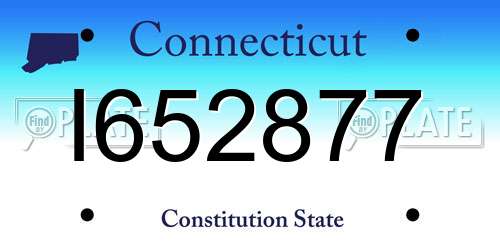 I652877 Connecticut License Plate