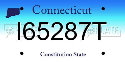 I65287T Connecticut License Plate