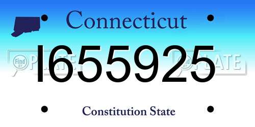I655925 Connecticut License Plate