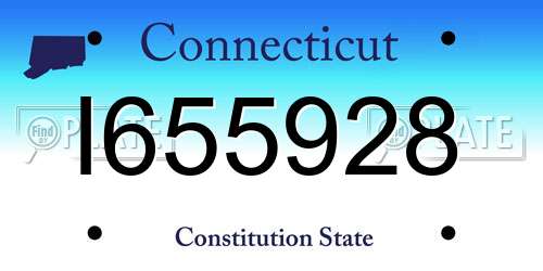 I655928 Connecticut License Plate