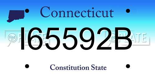 I65592B Connecticut License Plate