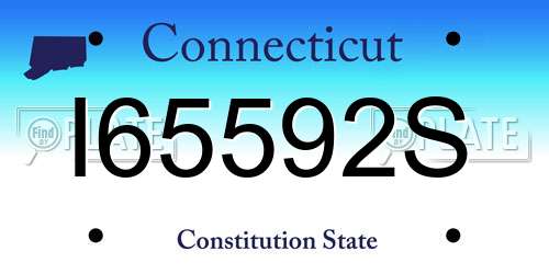 I65592S Connecticut License Plate