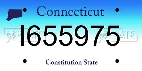 I655975 Connecticut License Plate