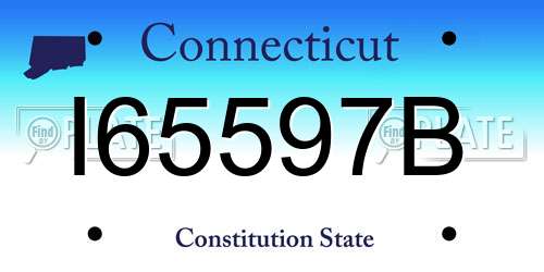 I65597B Connecticut License Plate