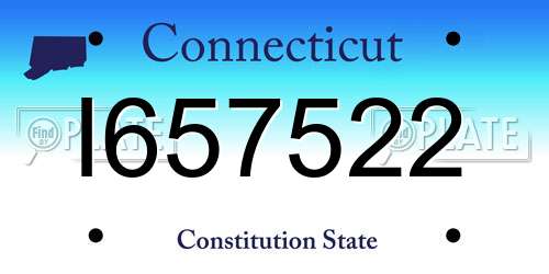 I657522 Connecticut License Plate