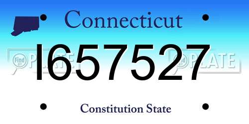I657527 Connecticut License Plate