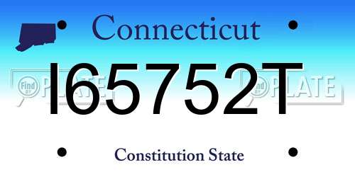 I65752T Connecticut License Plate
