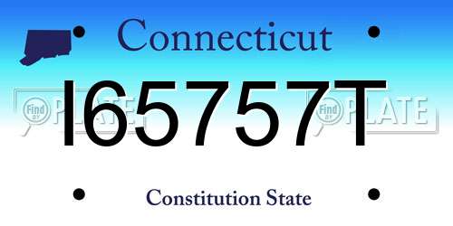 I65757T Connecticut License Plate
