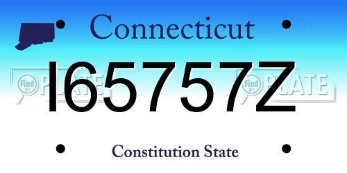 I65757Z Connecticut License Plate