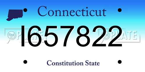 I657822 Connecticut License Plate