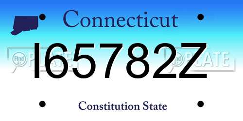 I65782Z Connecticut License Plate