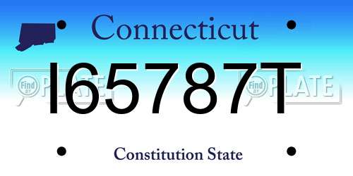 I65787T Connecticut License Plate