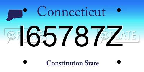 I65787Z Connecticut License Plate