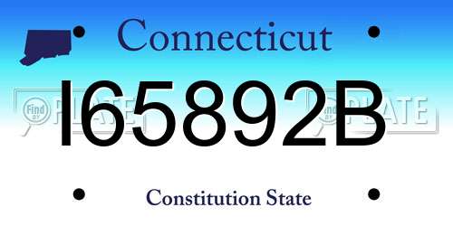 I65892B Connecticut License Plate