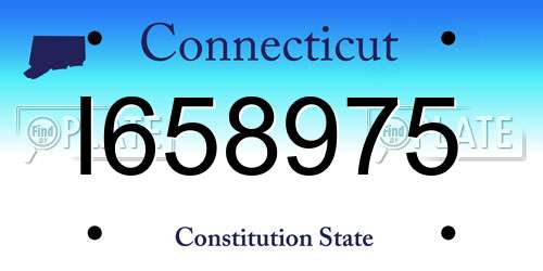 I658975 Connecticut License Plate