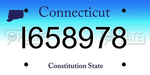 I658978 Connecticut License Plate