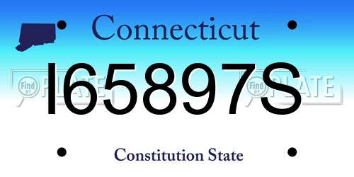 I65897S Connecticut License Plate