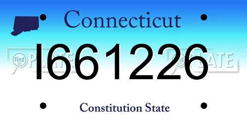 I661226 Connecticut License Plate