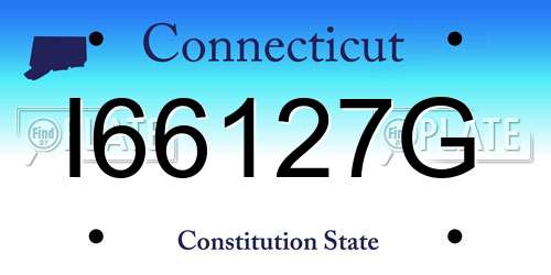 I66127G Connecticut License Plate