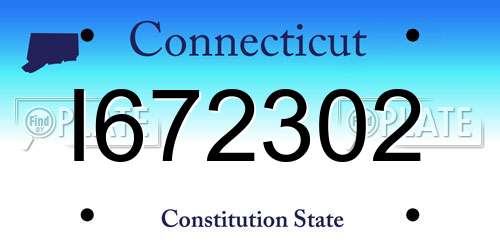 I672302 Connecticut License Plate
