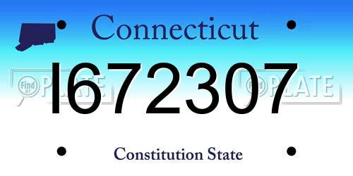 I672307 Connecticut License Plate