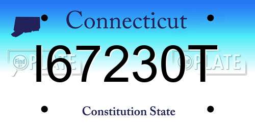 I67230T Connecticut License Plate