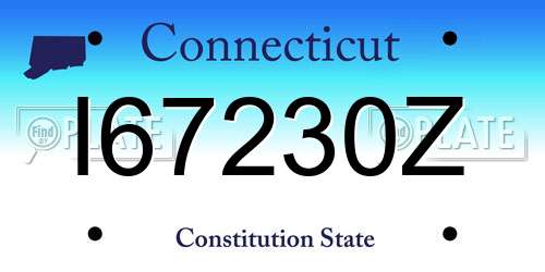 I67230Z Connecticut License Plate