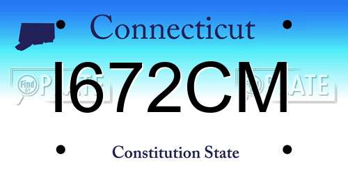 I672CM Connecticut License Plate