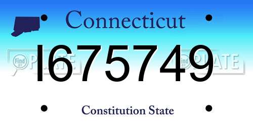 I675749 Connecticut License Plate