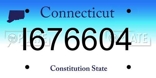 I676604 Connecticut License Plate