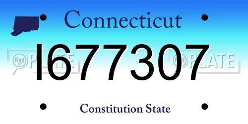 I677307 Connecticut License Plate