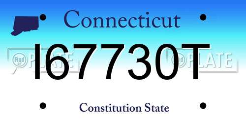 I67730T Connecticut License Plate