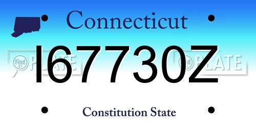 I67730Z Connecticut License Plate