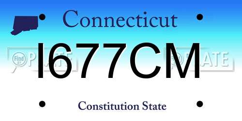 I677CM Connecticut License Plate