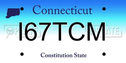 I67TCM Connecticut License Plate