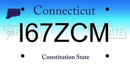 I67ZCM Connecticut License Plate