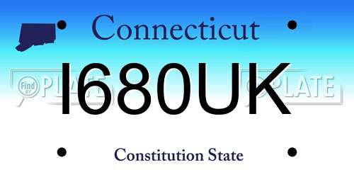 I680UK Connecticut License Plate