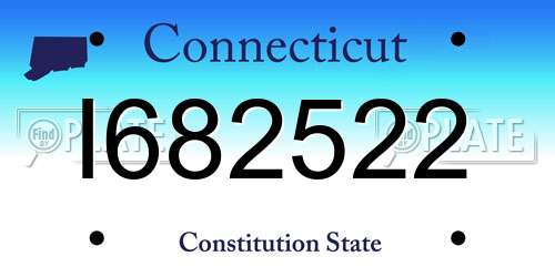 I682522 Connecticut License Plate