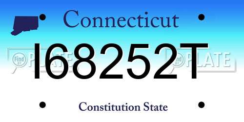 I68252T Connecticut License Plate