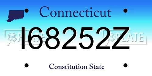 I68252Z Connecticut License Plate