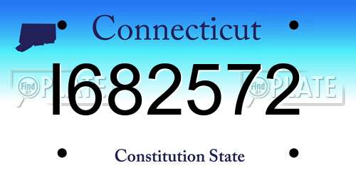 I682572 Connecticut License Plate