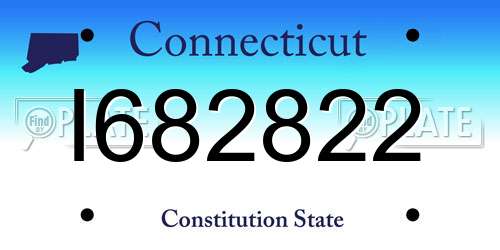 I682822 Connecticut License Plate